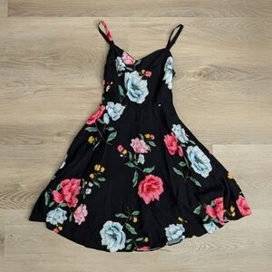 Old Navy Black Floral Midi Dress